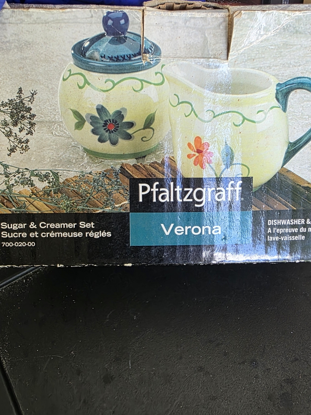 Pfaltzgraff Verona Sugar & Creamer Set - Yellow Floral